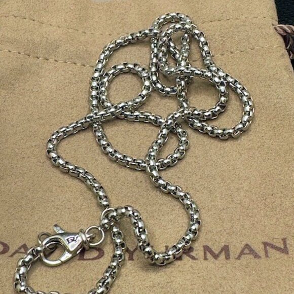David Yurman Unisex 2.7mm Silver Box Chain Necklace - Picture 5 of 7